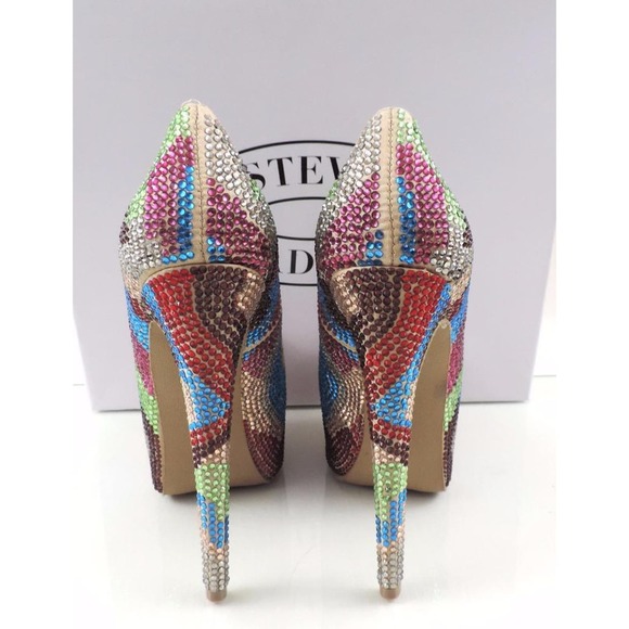 Women's Steve Madden Dyvinal Stiletto Heel Rhinestone Pumps Bright Multi Size 6 - Picture 7 of 10